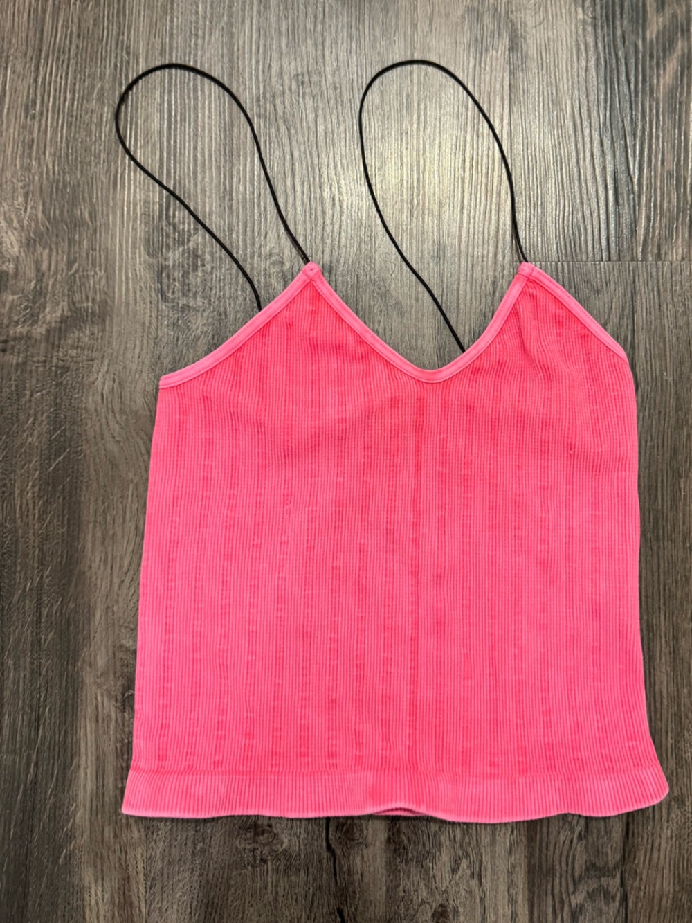 Nikibiki Hot Pink Ribbed Crop Tank